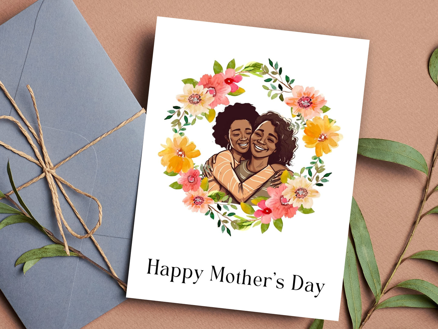 African American Mother's Day Card Mother and Daughter