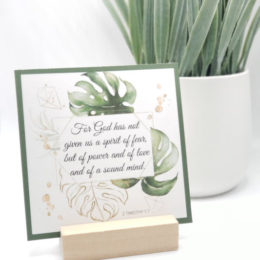 Scripture Memory Card Set With Wooden Display Stand | Faith Postcards | Bible Journaling Cards | Christian Home Decor And Christian Gifts