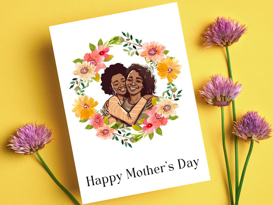 African American Mother's Day Card Mother and Daughter