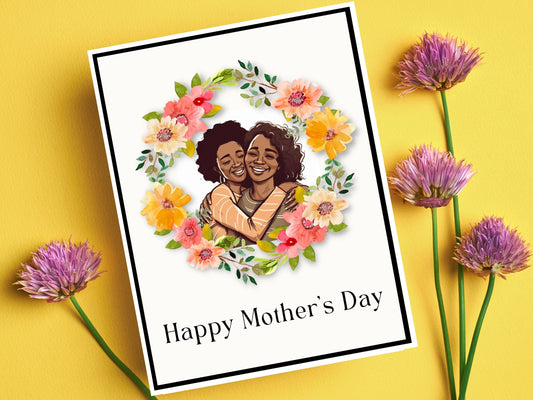 African American Mother's Day Cards, Black Mother's Day Cards, Mother And Daughter Mother's Day Card, Minimalist Mother's Day Cards
