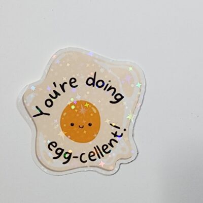 Egg-cellent Glitter Sticker