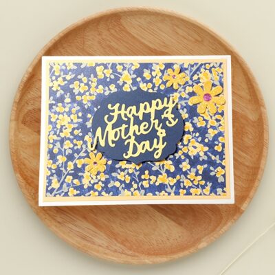 Blue yellow Mother's Day Card