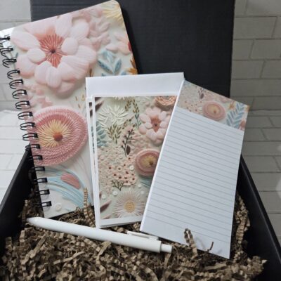 Pink Floral Stationery Set
