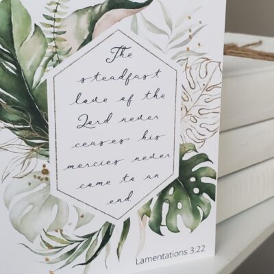 Botanical Watercolor Scripture Card Set, 8 Notecards, Boho Scripture Cards, Hand Painted Gold Accents