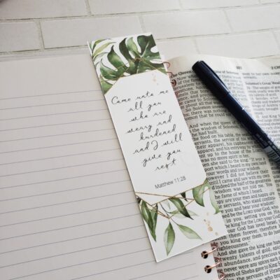 Abstract Bible Verse Bookmarks, Laminated Religious Gift