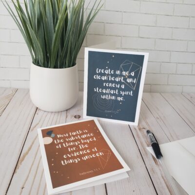 Abstract Bible Verse Greeting Cards, Encouragement Notes (Set of 10)