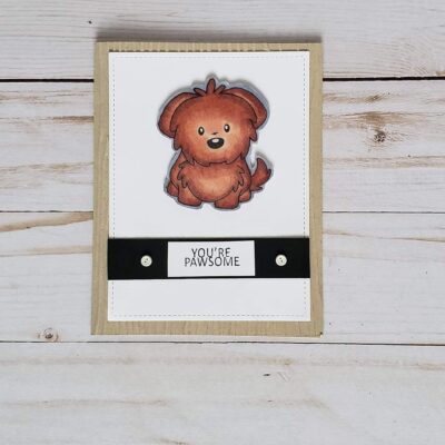 Hand Painted Puppy Card Set, 'You're Pawsome' Greeting